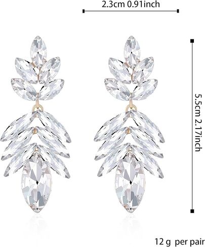 Just Follow Glitter Rhinestone Statement Earrings for Women Vintage Fancy Cluster Crystal Drop Dangle Earrings Large Colorful Crystal Chandelier Earrings for Women Girls in Kuwait