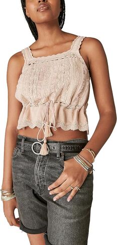 Lucky Brand Women's Vintage Embroidered Lace Bubble Tank in Kuwait