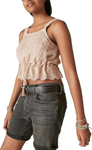 Lucky Brand Women's Vintage Embroidered Lace Bubble Tank in Kuwait