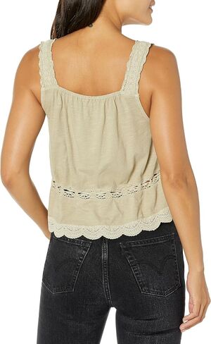 Lucky Brand Women's Vintage Embroidered Lace Bubble Tank in Saudi Arabia