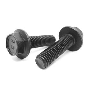 (100 Pieces) 1/4-20x1" Grade 8 Hex Flange Bolts Screws UNC Coarse Full Threads Phos & Oil