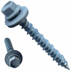 Metal Roofing Screws - #10 x 1.5" – Self tapping Hex Head with EPDM Rubber Washer – for Metal to wood, Corrugated Roofing, Siding, Sheds, pancake screw - ¼" Hex drive Easy Installation - GREY (1000)
