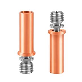 UniTak3D Ender 3 Heatbreak All Metal Smooth Upgrade Titanium and Copper Bimetal Throat Nozzle for Ender 3 V2,Ender 3 Pro,CR10 3D Printer Hotend(Pack of 2Pcs)