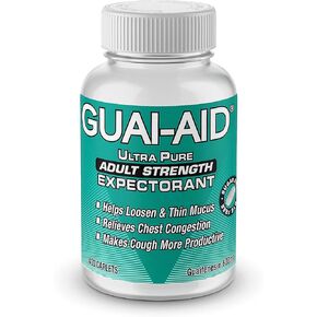 400 Guai-Aid® 600mg"Ultra-Pure" Expectorant Caplets- 1 bottle of 400 Scored Caplets