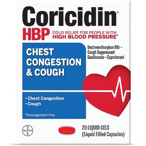 Coricidin HBP Chest Congestion & Cough Liqui-Gels 20 ea, Pack of 10