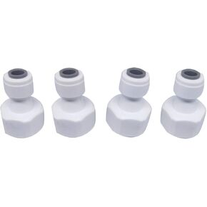 4pcs 1/2" Female Thread to 1/4" Tube Quick Connect Push Fit