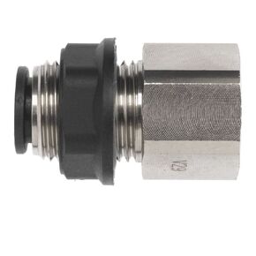 PCNY2705-04-04 Glass Reinforced Nylon Female Bulkhead Connector Push-to-Connect PCNY Fitting, 1/4" NPT Thread, 1/4" Tube x 1/4" NPT