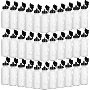 72 Pcs Sports Water Bottles Bulk 20 oz Plastic Water Bottles Reusable Squeeze Water Bottles Team Bottles with Pull Top Cap for Adults Kids Outdoor Cycling Fitness(White)