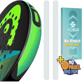 واقي إطار Padel - واقي مضرب Padel (عبوة من قطعتين) + ملصق مقطوع بالقالب مجانًا - ملحقات Padel - واقي مضرب - سهل الاستبدال - مصمم ومصنوع في إسبانيا - الأبعاد 370 × 35 مم