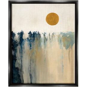Stupell Industries Abstract Daytime Sun Landscape Fluid Shapes Design, Design by Dina D'Argo, 16 x 20, Black Floater Framed