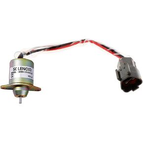 Fuel Shut Off Solenoid 119233-77932 Fits for Yanmar 1503ES-12S5SUC12S Woodward M810324 John Deere 3038E 3036E 3032E 2025R 2032R 2027R 2036R Tractor Stop Solenoid 12VDC