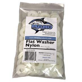 MAKO Nylon Flat Washers, 100 pieces per bag, 1/2" x 1-1/4" x 1/8"