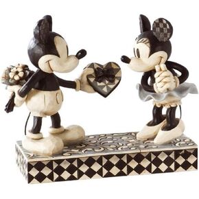 Disney Traditions by Jim Shore Black & White Mickey & Minnie Mouse Stone Resin Figurine, 6"