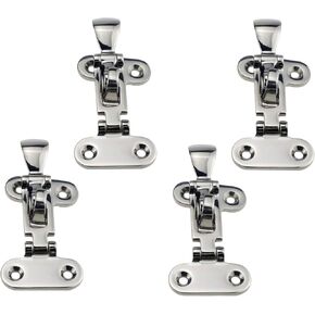 keehui Four PACKS Marine grade 316 Stainless Steel Anti-Rattle Lockable Hold Down Clamp Latch