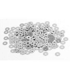uxcell M1.4 x 4mm x 0.3mm Nickel Plated Flat Pads Washers Gaskets Spacers Silver Tone 200PCS