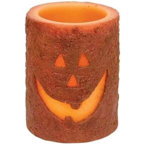 Jack-O'-Lantern Timer Pillar 4"