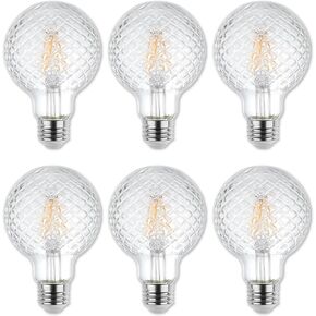 Westinghouse 5268020 5.5 وات (ما يعادل 40 وات) قطع زجاج G25 لمبة إضاءة LED ذات خيوط شفافة قابلة للتعتيم، قاعدة متوسطة، 6 عبوات in Saudi Arabia