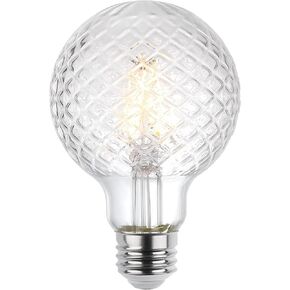 Westinghouse 5268020 5.5 Watt (40 Watt Equivalent) Cut Glass G25 Dimmable Clear Filament LED Light Bulb, Medium Base, 6 Pack