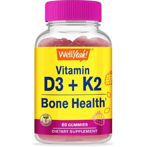 Vitamin D3 + K2 Gummies - Vitamin D3 1000 IU, K2 100 MCG - Bone and Muscle Health Support, Natural Flavors, GMO Free, Gluten Free, Vegan - K2 D3 Vitamin Supplement- 60 Gummies