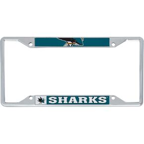 Desert Cactus San Jose Sharks License Plate Frame Team NHL Metal Car Tag Holder for Front or Back of Car National Hockey League Officially Licensed (Up Close)