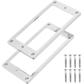 2Pcs Yootones Curved Bottom Metal Humbucker Pickup Mounting Ring Set Bridge & Neck Pickups Cover Compatible with Epiphone Les Paul LP Style Electric Guitar Bass Replacement (Black)