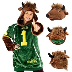 Plushible North Dakota State University Snugible 2-in-1 Wearable Blanket Adult, Transforming Pillow - Oversized Sports Hoodie with Front Pocket - Cozy Hoodie Blanket for Women & Men