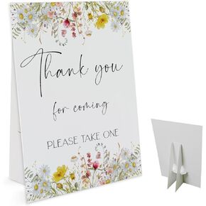 Thank You For Coming Please Take One Sign(8 x 11 Inch Table Sign with Holder), Wildflower Theme, Baby Shower/Bridal Shower Decoration Sign,Wedding Favor Sign-BSLP12
