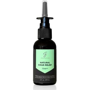 Sinus Relief Spray w/Colloidal Silver - Natural Allergy Symptom Relief - Infection - Relieve Congestion - Thin Mucus - Nasal Decongestant - Rinse & Clear Sinuses - Only 2 Ingredients - 2oz