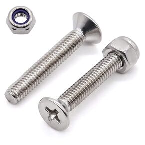 Glvaner Truss Head M4-0.7 x 40mm (50 Sets) Machine Screws with M4-0.7 Hex Locknuts Stainless Steel 18-8 Full Thread Coverage for TV 3D Printers