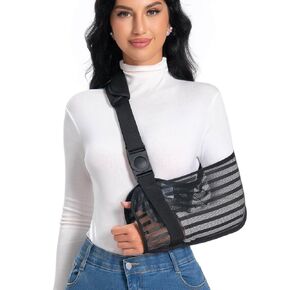 Arm Sling for Shoulder Elbow Waist Injury, Medical Shoulder Immobilizer with Removable Padded Strap, Breathable Arm Support Sling for Men Women, Mesh Brace for Torn Rotator Cuff