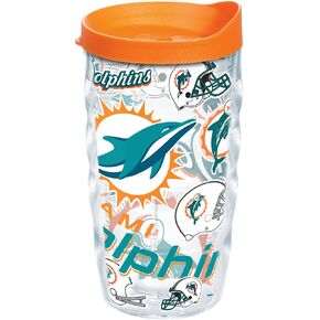 Tervis NFL Miami Dolphins All Over Tumbler with Lid, Clear