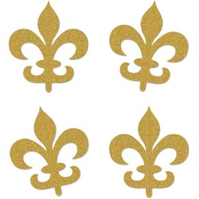 Gold Mardi Gras Cut-outs, 12-Pack Table Topper Double-sided Birthday Party Decorations