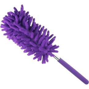 MECCANIXITY Microfiber Duster for Cleaning, 11 to 31 Inch Washable Extendable Brush for Window, Furniture, Ceiling Fan, Purple