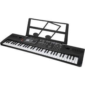 Electronic Keyboard for Beginners, Portable 61 Key Electronic Piano with USB LCD Display Microphone Score Holder,for Kids Adults