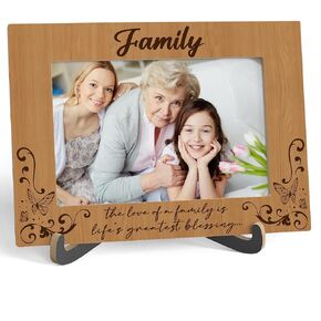 Family Picture Frame, The Love Of A Family Is Life's Greatest Blessing - Wooden Tabletop Photo Frame With Stand, Gifts For Family Dad Mom Grandparents, Family Gifts, Housewarming Gifts, A20