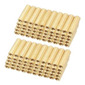 uxcell 100pcs Brass Round Straight PCB Pillar Female Thread Standoff Spacer M2x3x12mm