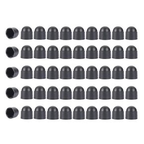 50 Pcs Hex Nut Cover, Black M10 Bolt Dome Caps Covers, Plastic Dome Bolt Nut Protection Caps Cover for Bolts,Hex Hexagon Screws