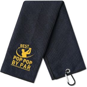 Pop Pop Gifts Golf Towel, Golf Gifts for Pop Pop on Father‘s Day Gifts, 40 x 60cm Microfiber Golf Towel for Golf Bags - Best Papaw by Par