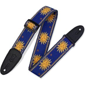 Levy's Leathers MPJG-SUN-BLU 2" Jacquard Weave Guitar Strap with Sun Pattern, Blue