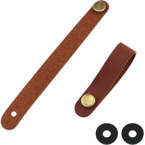 Haidong Guitar Headstock Adapter Strap Leather Guitar Strap Button Guitar Neck Guitar Accessories (brown) 2PCS