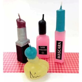 Cosmetics Make Up Novelty Birthday Cake Candles - 4 pcs
