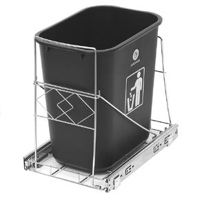 Pull Out Trash Can, 1Pack Pull Out Trash Can Under Cabinet Slide Out Organizer Laundry Hampers and Bath Bins for 35Qt Trash Can(Trash Can Not Included)
