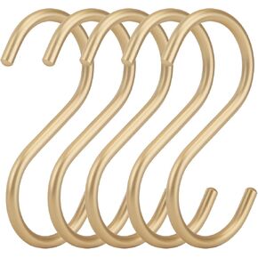 20Pcs Gold S Hooks,Aluminum Alloy S Shaped Universal Hooks,Heavy Duty S Hanger Hooks,Utility S Hooks for Bathroom,Cloakroom,Kitchen Pots Pans Cups