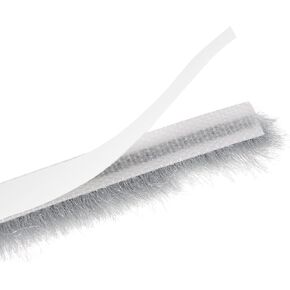 uxcell Weather Stripping Brush, 26ft L x 0.3" W x 0.5" H Self-Adhesive Seal Weatherstrip Sweep Brush White for Door Window, 2pcs Total 52ft Long