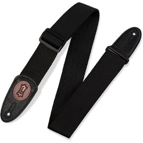 Levy's Leathers 2" Signature Series Soft-hand Polypropylene Guitar Strap with Leather Ends; Black (MSS8-BLK)