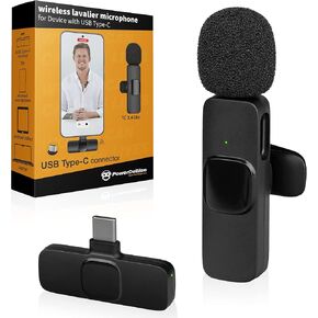 Wireless Lavalier Microphone for iPhone 15 Series, iPad, Android, USB-C Microphone, Mini Mic, Live Streaming, YouTube, Facebook, TikTok