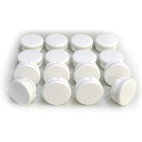 1 1/4 Inch Round Plastic End Cap (for Hole Size from 1 1/16 to 1 3/16, Including 1 1/8 inches), Furniture Finishing Plug (White, 4pcs)