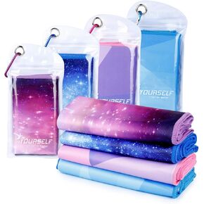 SYOURSELF Cooling Towel, Cooling Towels for Neck,4 Pack 40" x 12"Ice Towel for Instant Cooling Relief, Soft Breathable Chilly Towel, Perfect Yoga, Golf, Sports, Athletes, Camping Towel(Mix 2)