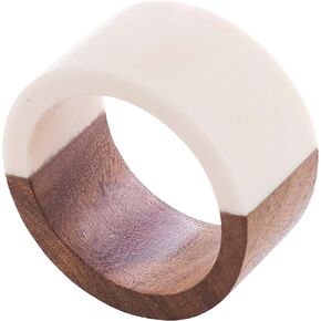 Wood and Resin Two-Tone Napkin Rings