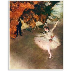Stupell Industries Ballet Stage Red Brown Classic Painting, Design by Edgar Degas Wall Art, 16 x 20, Canvas